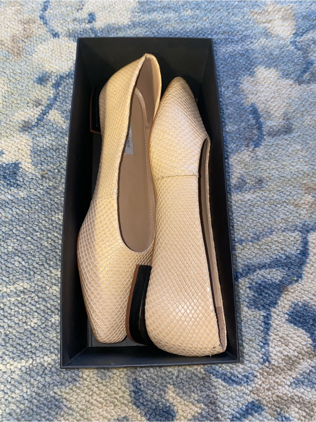 Saks Fifth Avenue Beige Textured Slip-On Flats